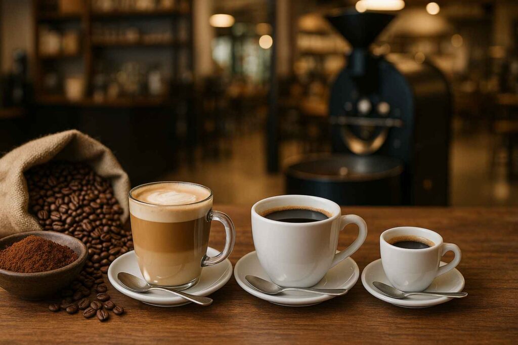 coffee drinks and beans in coquitlam coffee shop | GPS: 49.343106, -122.703741