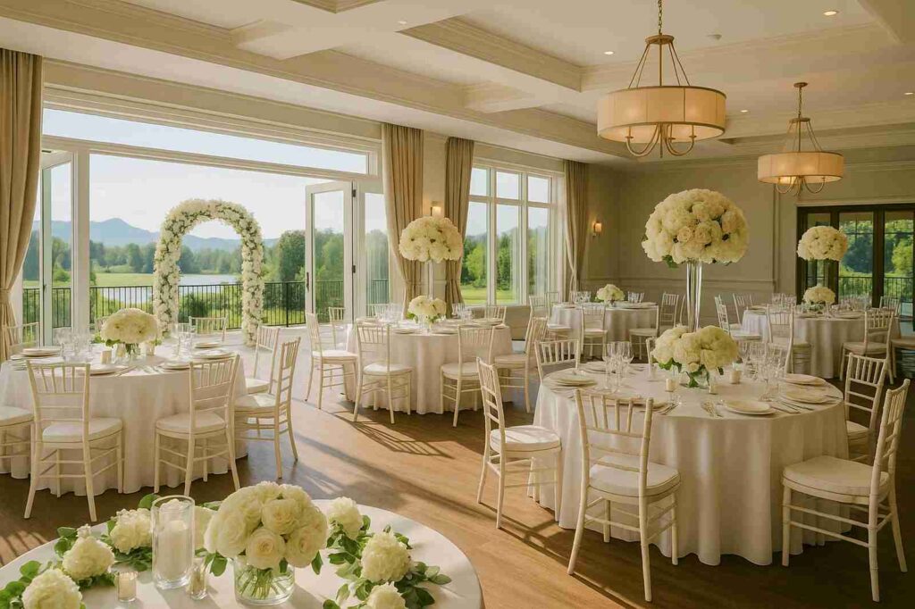 elegant wedding reception venue coquitlam flowers decor | GPS: 49.304223, -122.763348