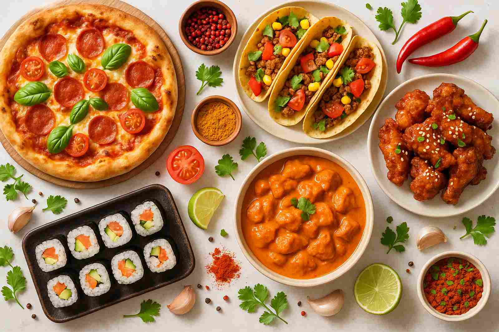 pizza sushi tacos chicken curry coquitlam Austin Heights Coquitlam: Neighbourhood Food Tour pizza sushi tacos chicken curry coquitlam.jpg | GPS: 49.313938, -122.748455