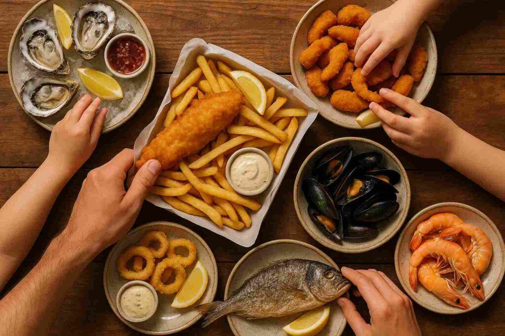 seafood feast with friends directory | GPS: 49.291956, -122.782154