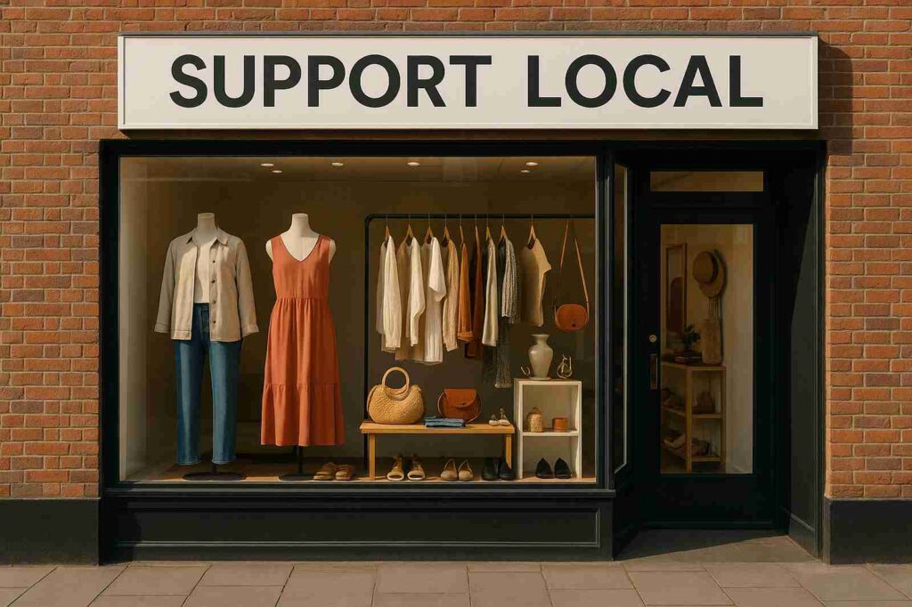 support local clothing store window display | GPS: 49.326695, -122.728898