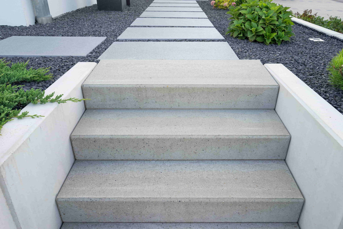 concrete stairs in coquitlam homes backyard orig Coquitlam Concrete Contractors