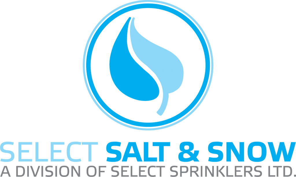 Here's the logo for Select Salt & Snow, a division of Select Sprinklers LTD. based in Coquitlam BC. It features two adjacent leaves in a circle.