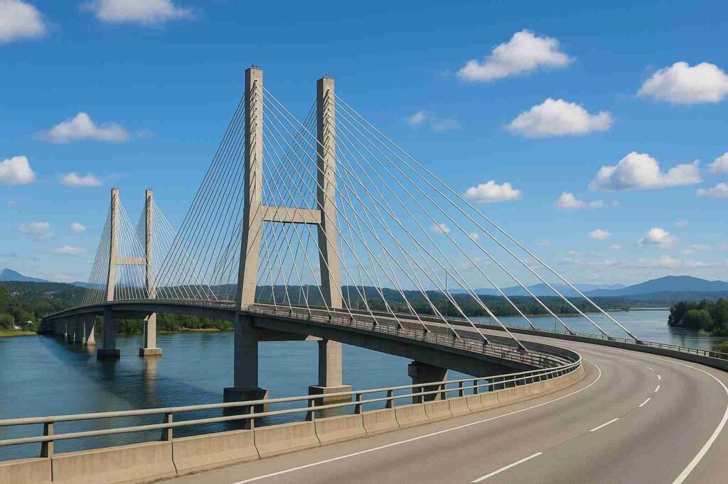 suspension bridge over river highway directory | GPS: 49.309578, -122.755139