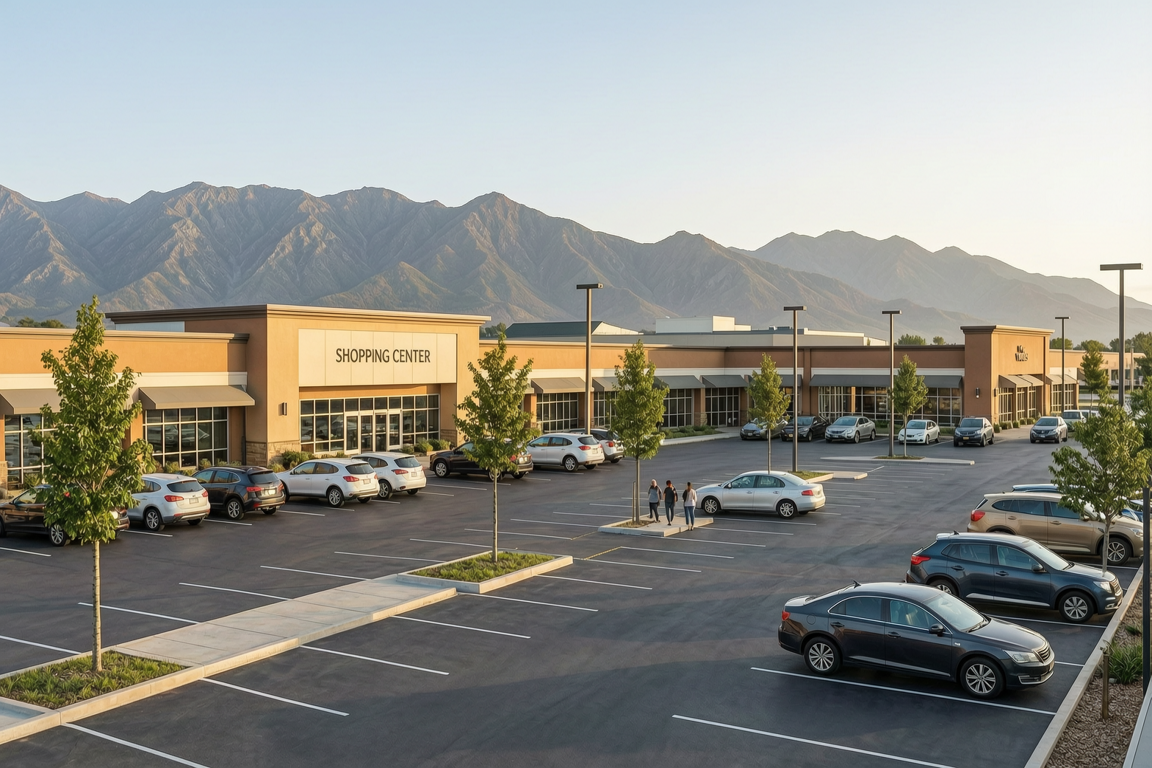 local shopping center with parking lot a v2 Coquitlam Local local shopping center with parking lot and mountains | GPS: 49.354013, -122.687021